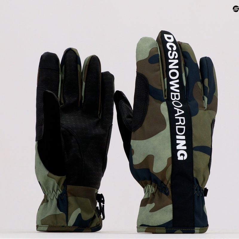 Guanti da snowboard da uomo DC Salute woodland camo verde 7