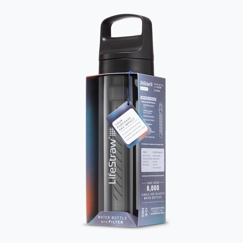 Bottiglia da viaggio Lifestraw Go 2.0 con filtro 650ml nero 3