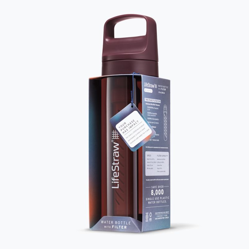 Lifestraw Go 2.0 bottiglia da viaggio con filtro 650ml merlot me away 4