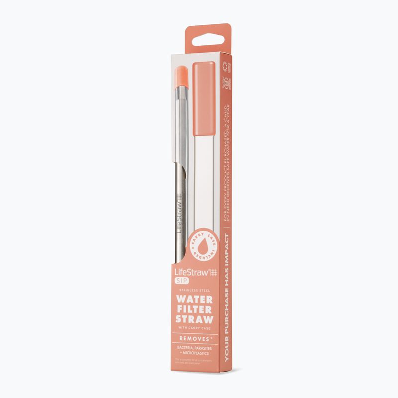 LifeStraw SIP Cannuccia per acqua da 1 pezzo con custodia da trasporto albicocca 3