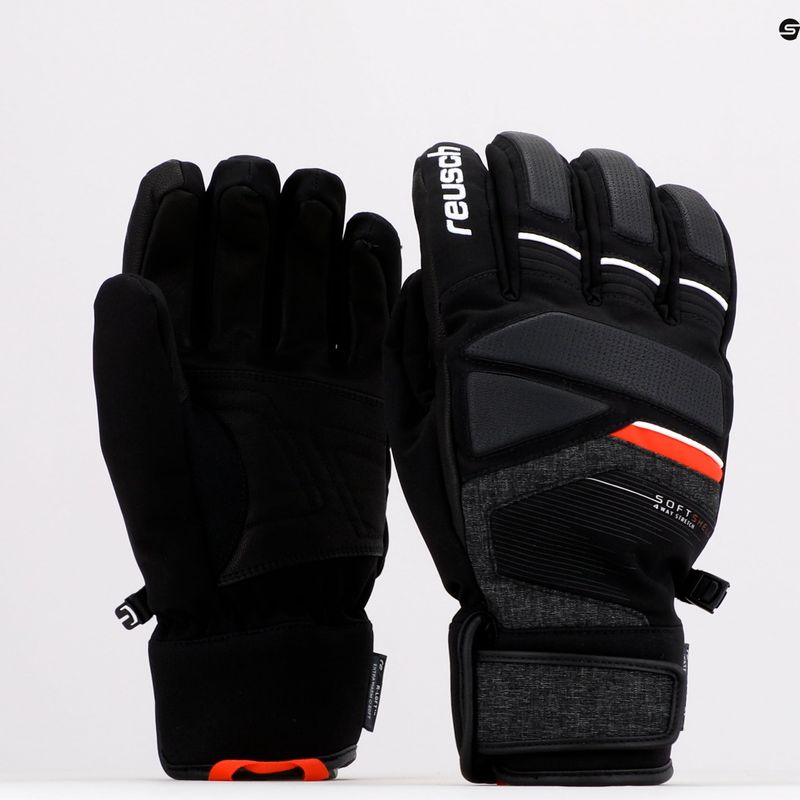 Guanto da sci Reusch Storm R-TEX XT nero/nero melange/rosso fuoco 7