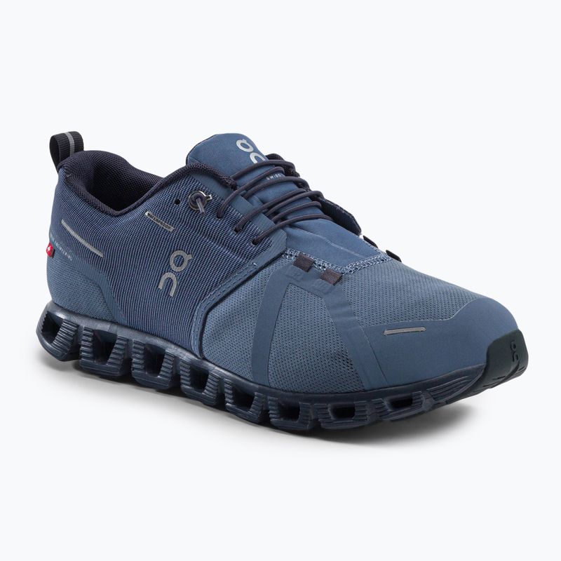 Scarpe da corsa On Cloud 5 Waterproof metal/navy da uomo