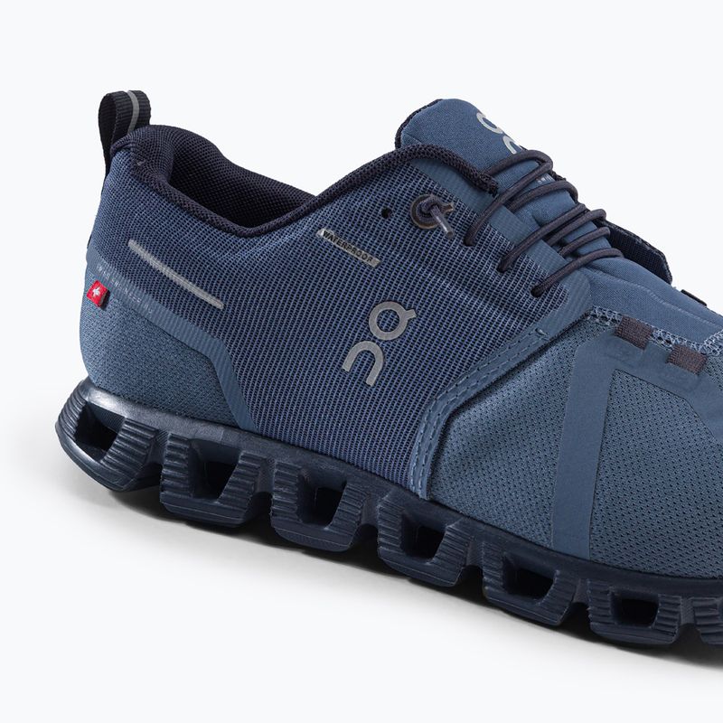 Scarpe da corsa On Cloud 5 Waterproof metal/navy da uomo 8