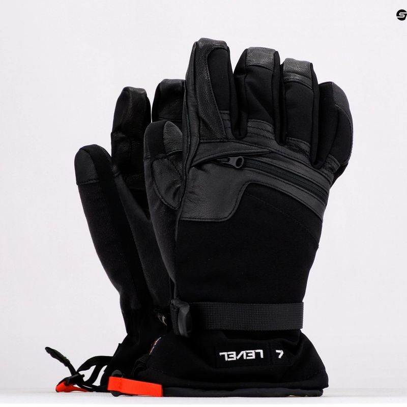 Guanti da snowboard da uomo Level Ranger Leather nero 7