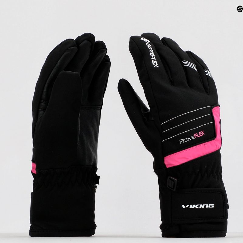 Guanto da sci per bambini Viking Helix GTX rosa 9