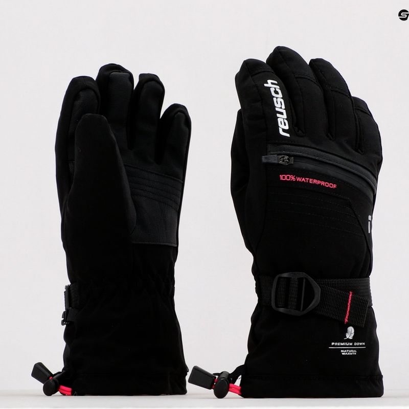 Guanto da sci per bambini Reusch Lando R-TEX XT nero/rosa glo 9