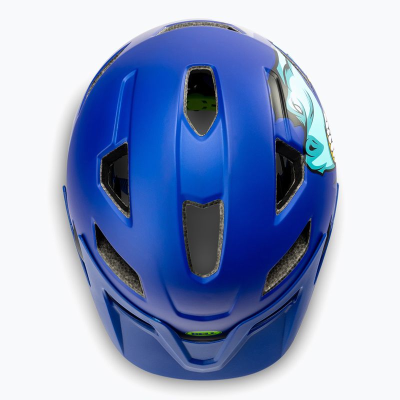 Casco da bici per bambini Bell Sidetrack T-Rex blu opaco 6