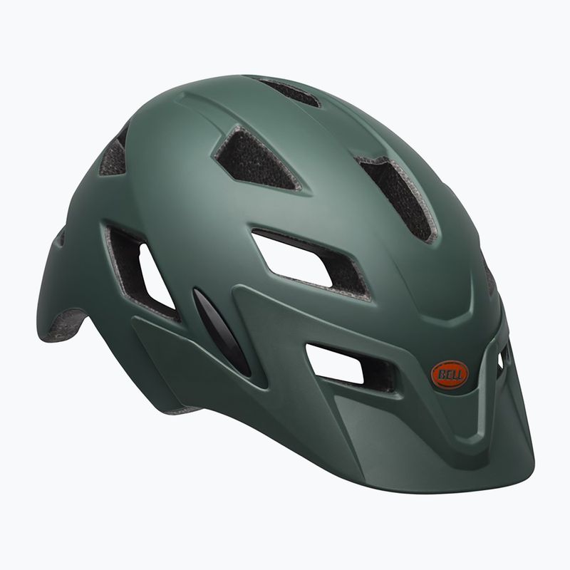 Casco da bici per bambini Bell Sidetrack opaco verde scuro/arancione