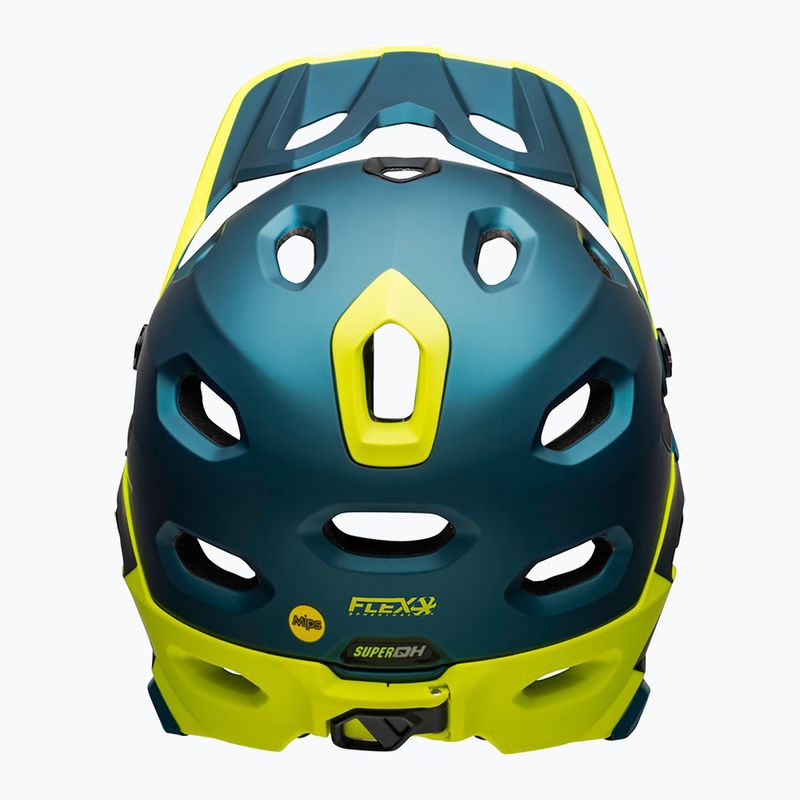 Bell FF Super DH MIPS Spherical casco da bici lucido opaco blu/hiviz 4