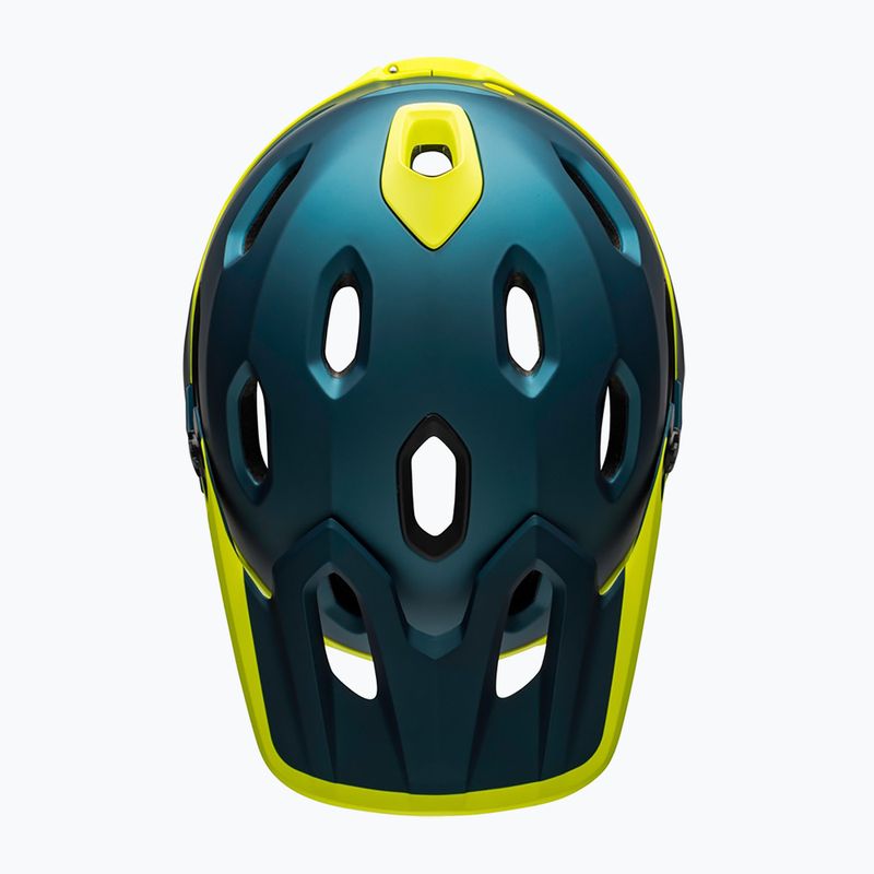 Bell FF Super DH MIPS Spherical casco da bici lucido opaco blu/hiviz 5