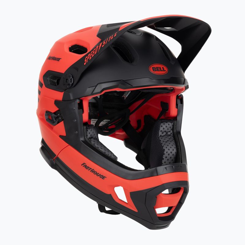 Bell casco bici FF Super DH MIPS Spherical fasthouse opaco lucido rosso/nero 8