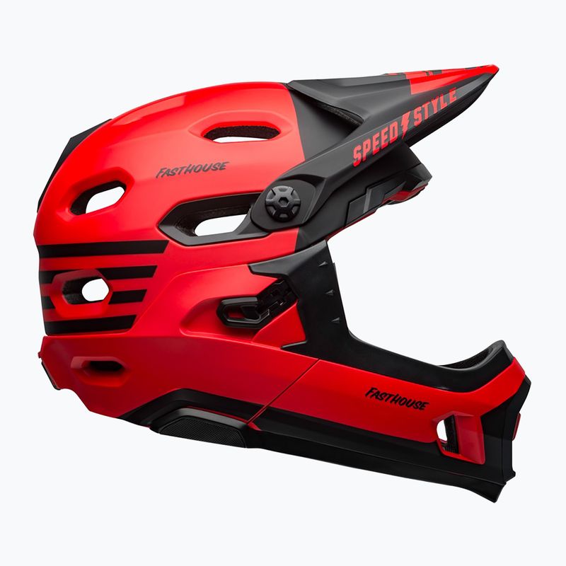 Bell casco bici FF Super DH MIPS Spherical fasthouse opaco lucido rosso/nero 2