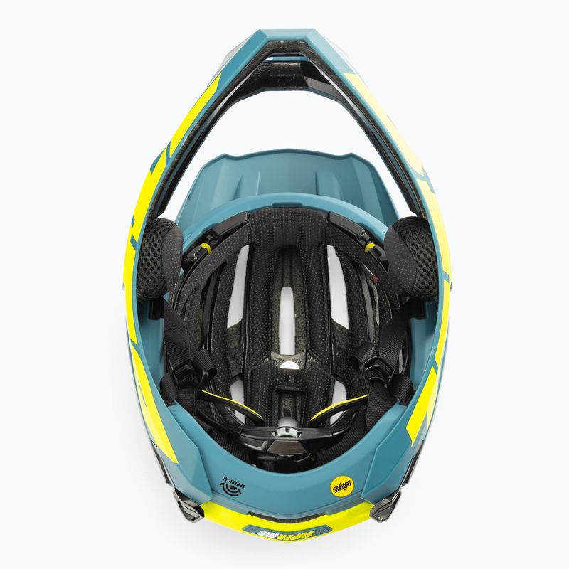 Bell FF Super Air R MIPS Spherical casco da bici blu opaco lucido hi-viz 5