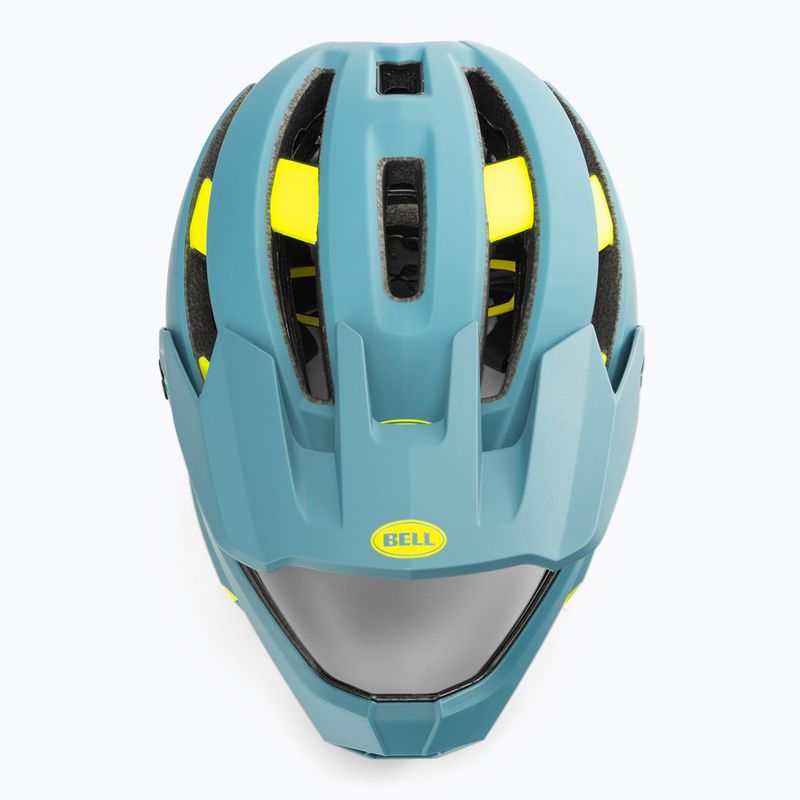 Bell FF Super Air R MIPS Spherical casco da bici blu opaco lucido hi-viz 6