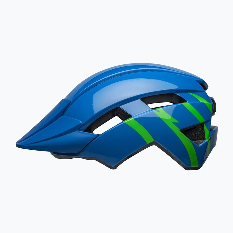 Casco da bici per bambini Bell Sidetrack II strike blu/verde lucido 2