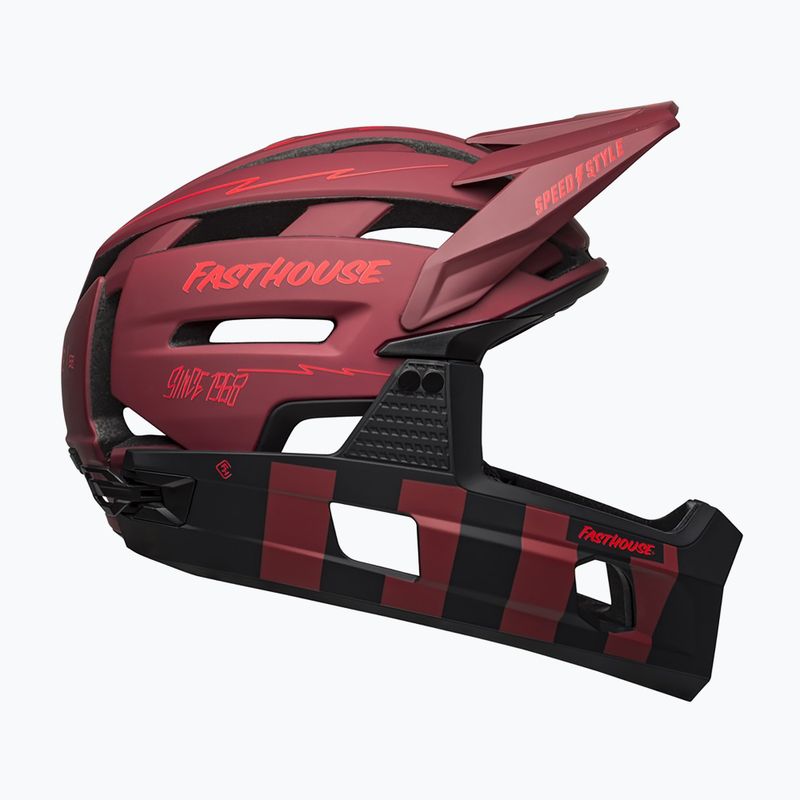 Bell FF Super Air R MIPS Spherical 2023 casco da bici rosso opaco nero/fasthouse 2