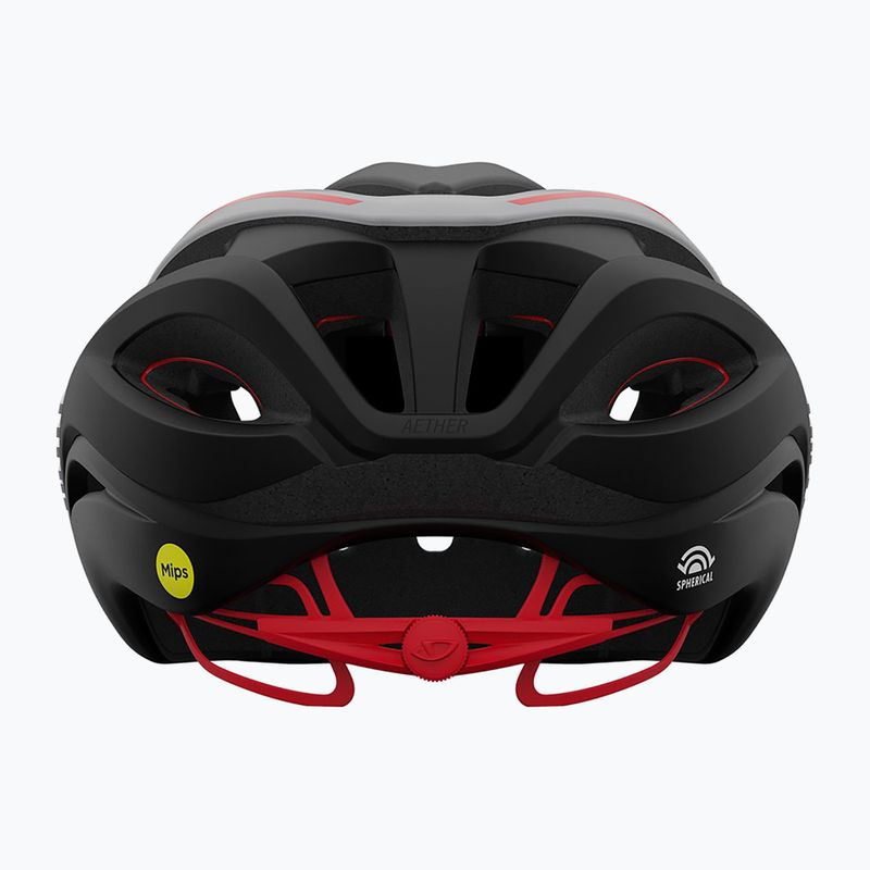 Casco da bicicletta Giro Aether Spherical MIPS nero opaco/bianco/rosso 3
