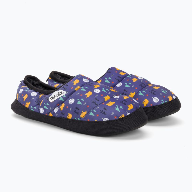 Nuvola Classic Pantofole invernali per bambini con orsetto stampato in blu 4