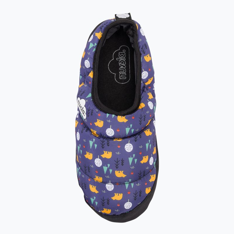 Nuvola Classic Pantofole invernali per bambini con orsetto stampato in blu 6