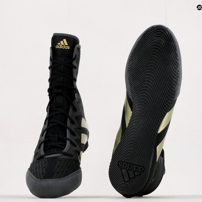 adidas Box Hog 4 scarpe da boxe nero e oro GZ6116 12
