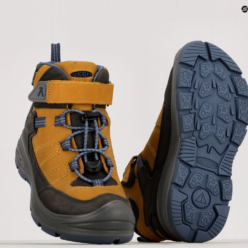 KEEN Redwood Mid WP, scarponcini da trekking junior in oro scuro/indaco antico 15