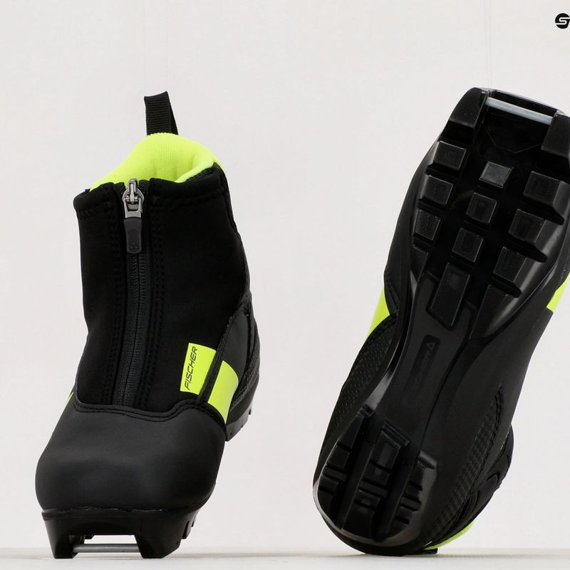 Scarponi da sci di fondo per bambini Fischer XJ Sprint nero/giallo 17