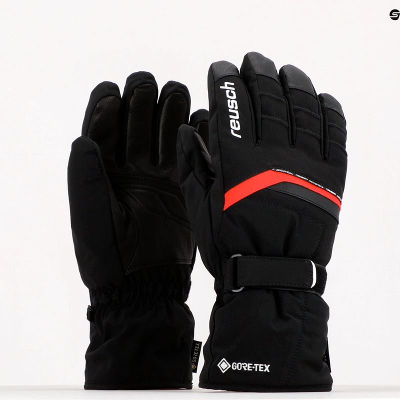 Guanto da sci Reusch Manni GTX nero/bianco/rosso fuoco 8