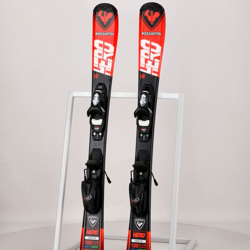 Sci da discesa per bambini Rossignol Hero 100-140 + attacchi KID 4 rosso 13