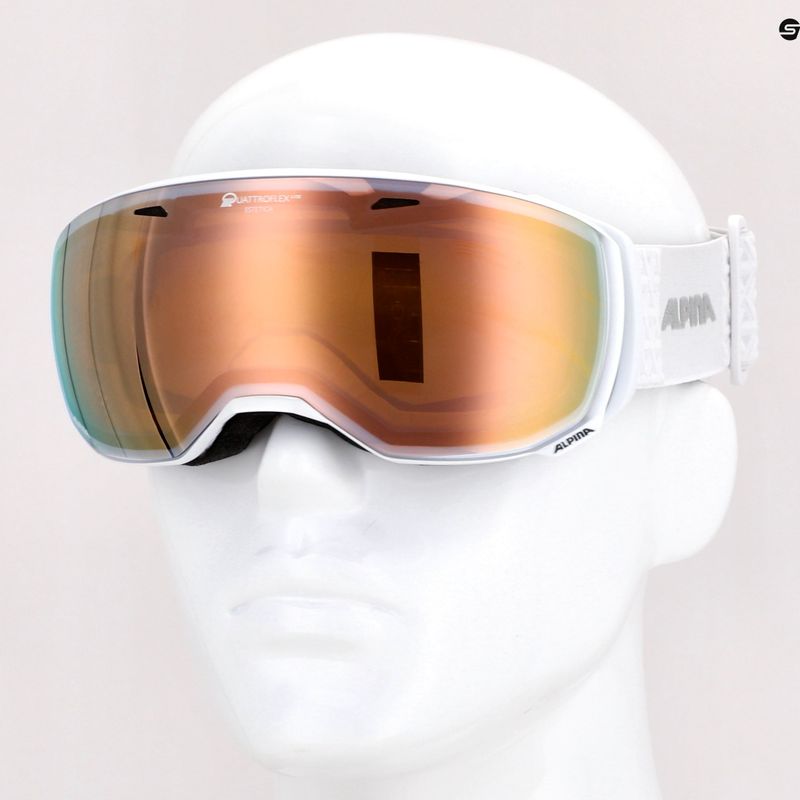 Alpina Estetica Q-Lite bianco perla lucido/mandarino sph occhiali da sci 10