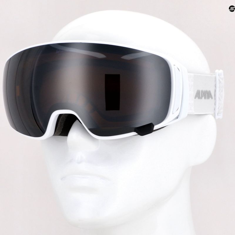 Occhiali da sci Alpina Double Jack Mag Q-Lite bianco lucido/nero specchiato 13