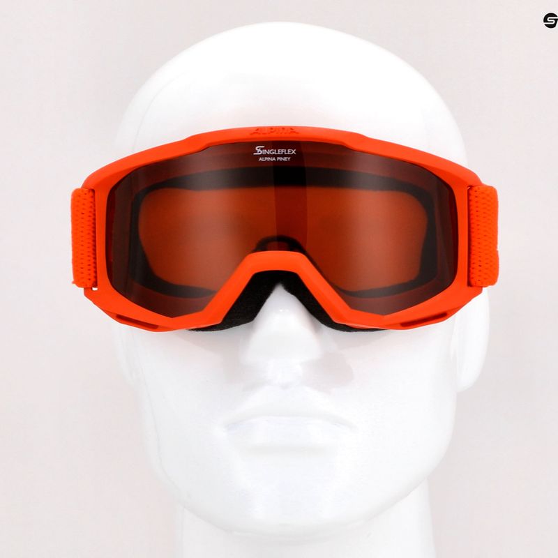 Occhiali da sci Alpina Piney zucca opaca/arancio per bambini 10