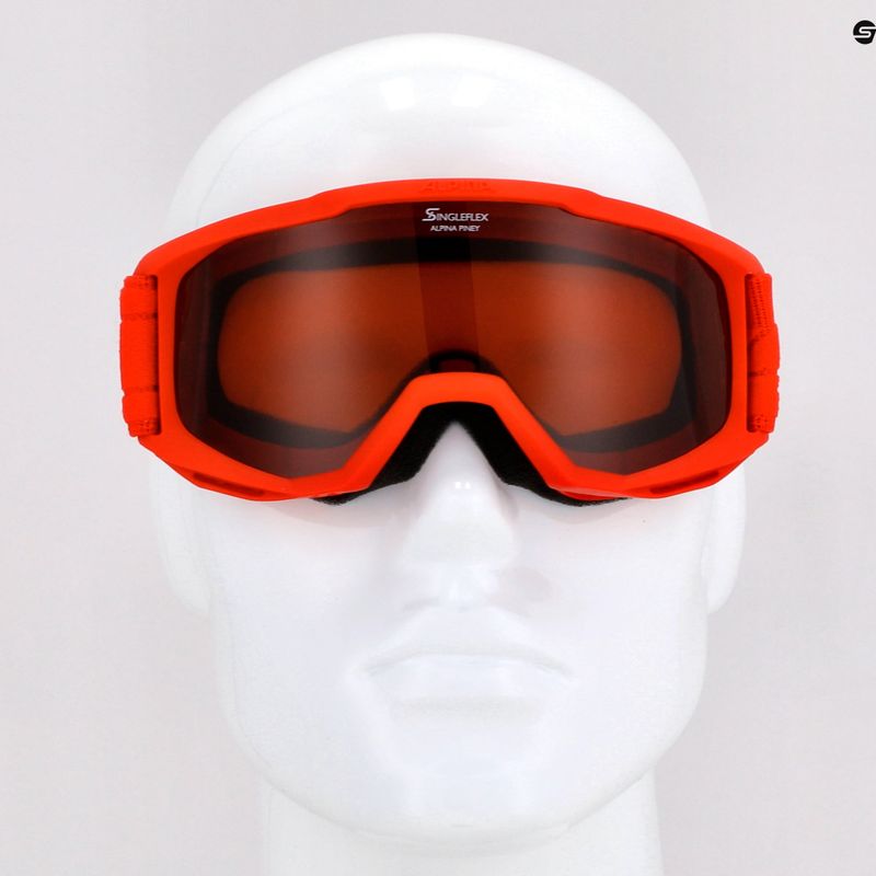 Occhiali da sci Alpina Piney rosso opaco/arancione per bambini 10