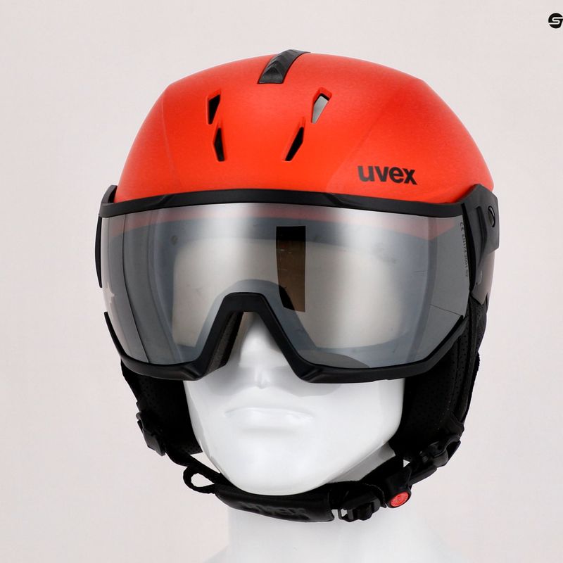 Casco da sci UVEX Instinct Visor feroce rosso/nero opaco 17