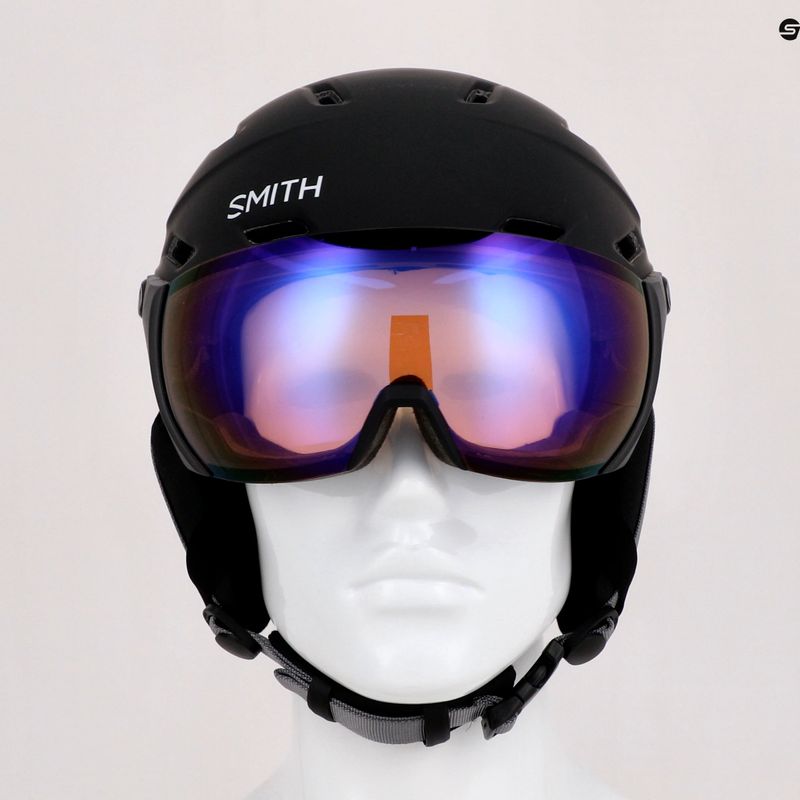 Casco da sci Smith Survey nero opaco/rosa flash 11