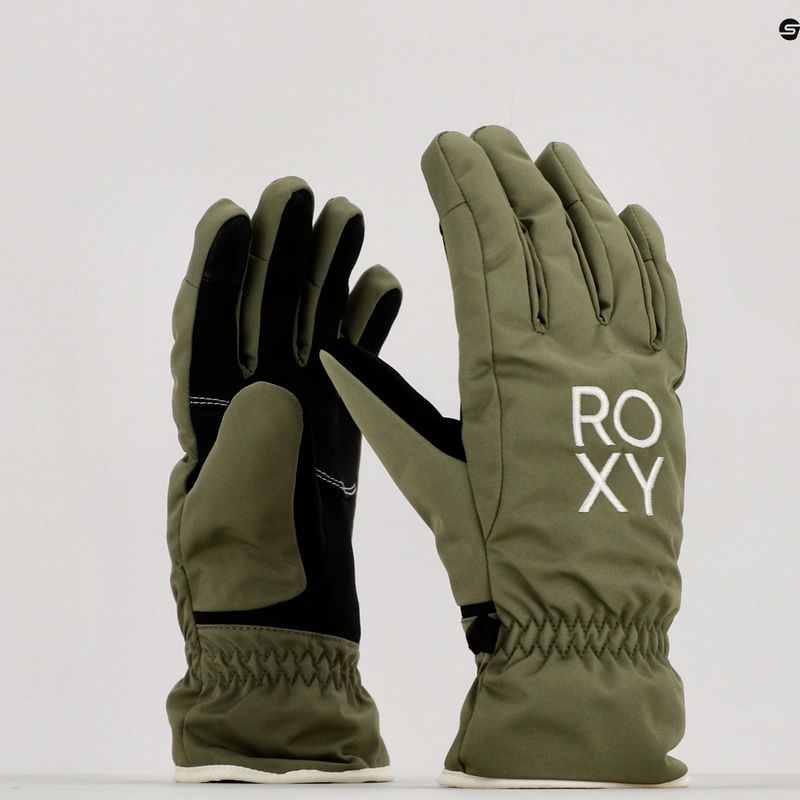 Guanti da snowboard da donna ROXY Freshfields verde lichene scuro 8