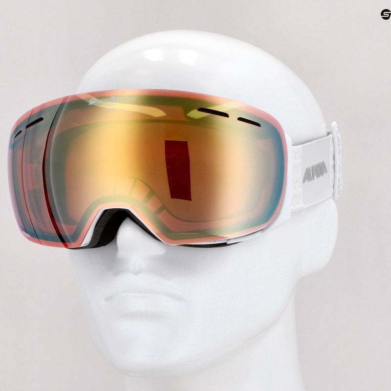 Occhiali da sci Alpina Granby QV bianco lucido/oro sph 5