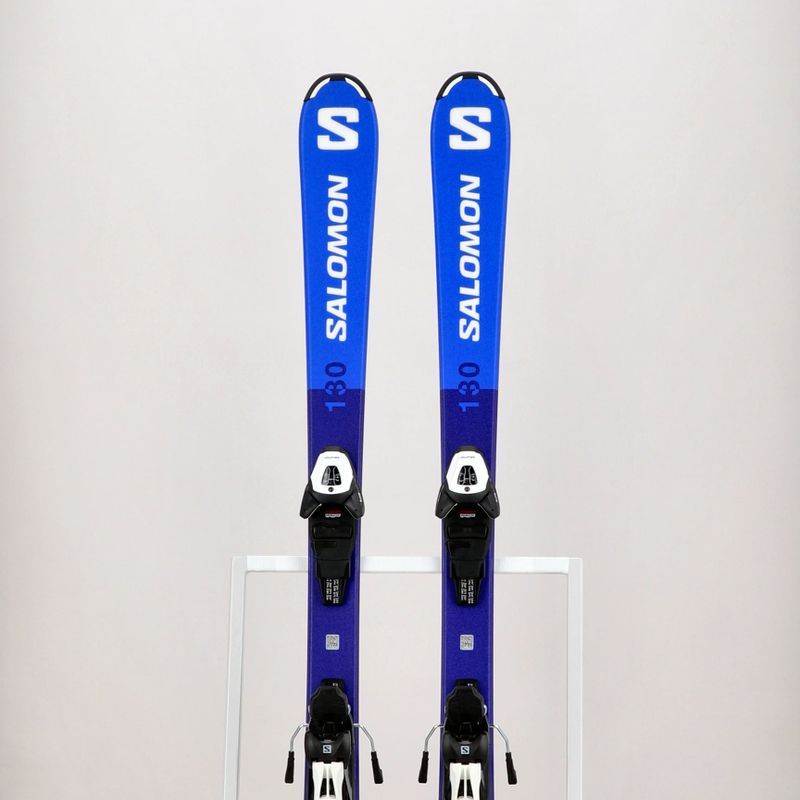 Sci da discesa per bambini Salomon S/Race M Jr. + attacchi L6 race blu/bianco 15