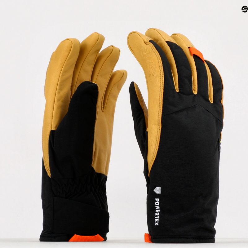 Guanti da alpinismo da uomo Salewa Ortles PTX/TWR black out/2500/arancio fluo 11