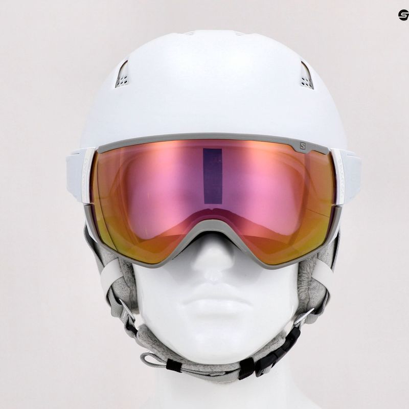 Casco da sci donna Salomon Mirage bianco rubino 9