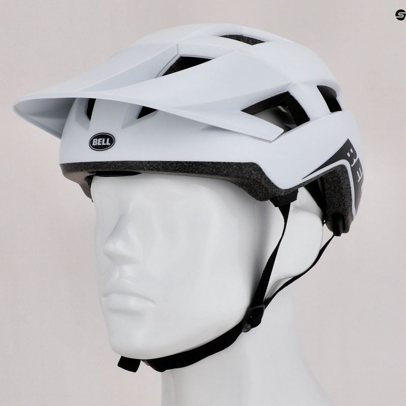 Casco da bicicletta Bell Spark bianco/nero lucido opaco 9