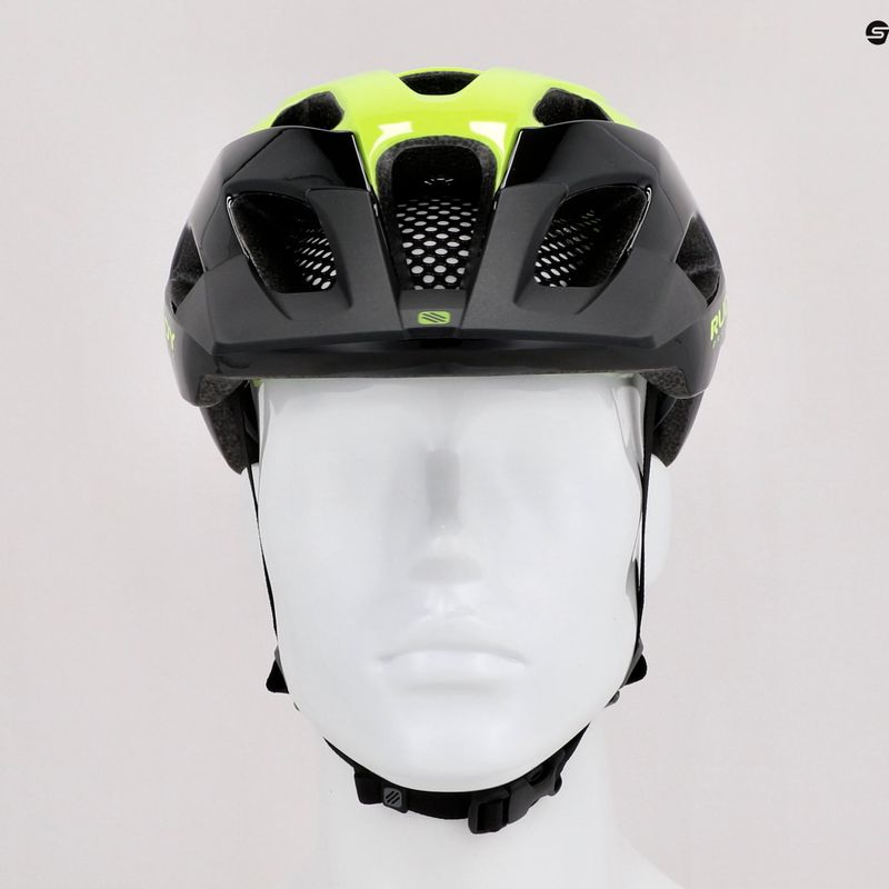 Casco bici Rudy Project Crossway nero/giallo fluo lucido 9