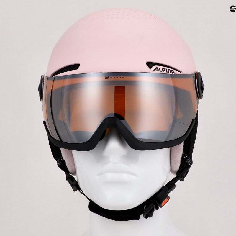 Casco da sci Alpina per bambini Zupo Visor Q-Lite rosa opaco 14