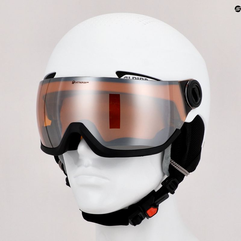 Casco da sci Alpina Arber Visor Q Lite bianco opaco 10