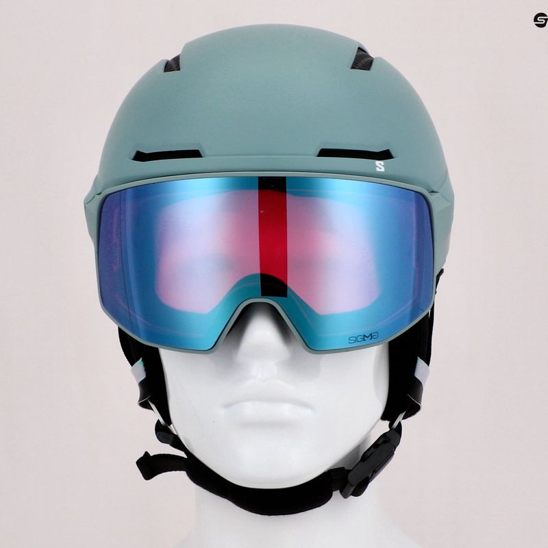 Casco da sci Salomon Driver Prime Sigma Plus ferro battuto/argento rosa/blu cielo 15