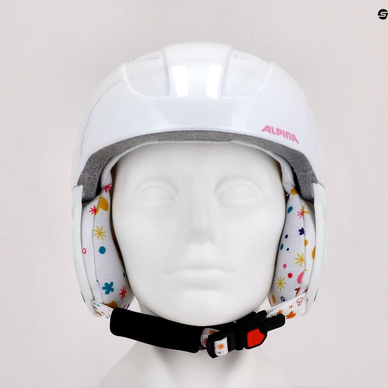 Casco da sci Alpina Carat bianco/deco per bambini 9