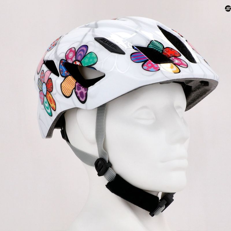 Casco da bici per bambini Alpina Pico bianco perla/fiore lucido 9