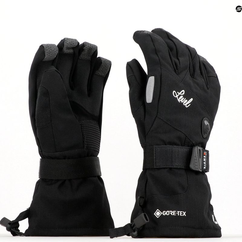 Guanti da snowboard da donna Level Half Pipe Gore-Tex nero 6