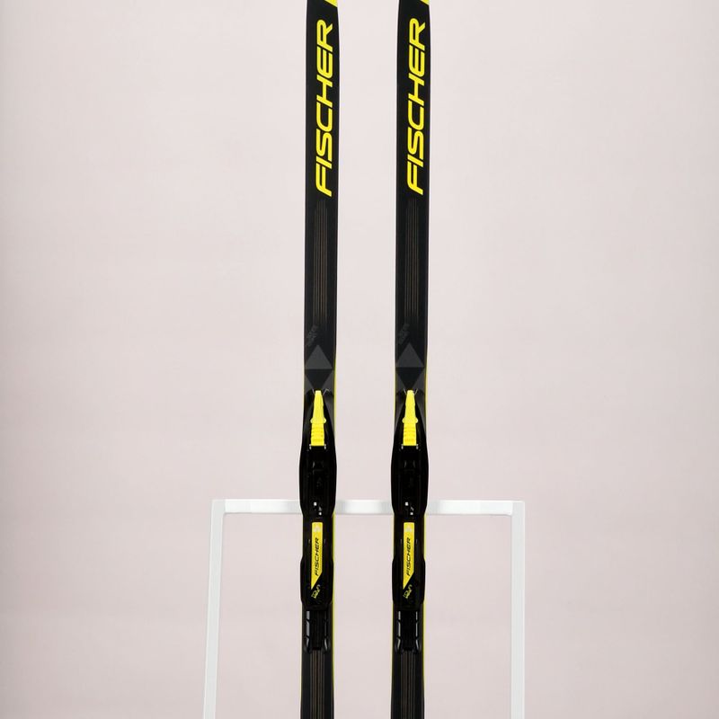 Sci di fondo Fischer Sprint Crown per bambini + attacchi Tour Step-In nero/giallo 14