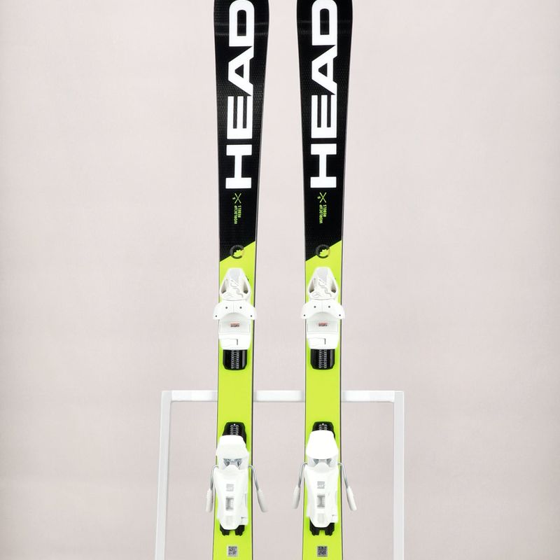 Sci da discesa per bambini HEAD WC e.Race Team SW Jrs + attacchi Jrs 7.5 nero/giallo 13