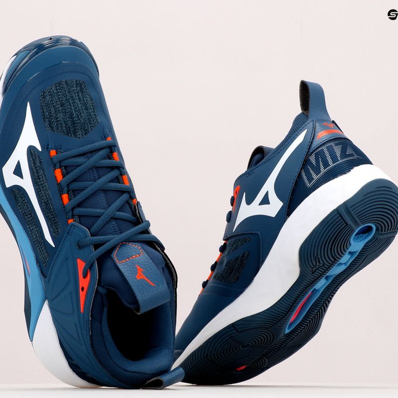 Scarpe da pallavolo da uomo Mizuno Wave Momentum 2 dark denim/bianco/scarlatto ibis 14